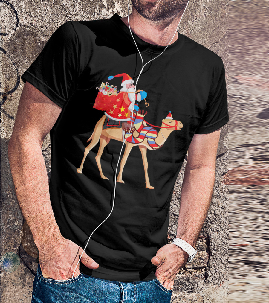 Santa Riding Camel Festive Christmas Adventure T-Shirt