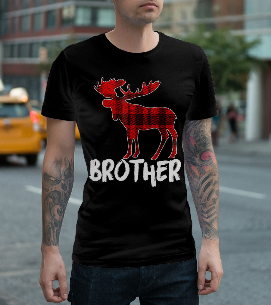 Brother Red Plaid Moose T-Shirt