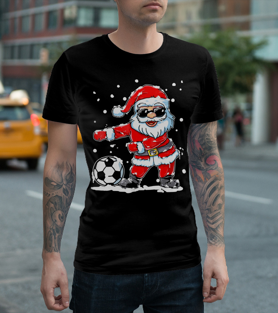 Christmas Flossing Santa Soccer T-Shirt