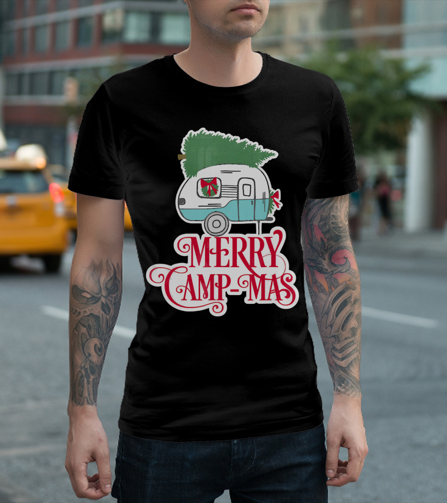 Merry Camp-Mas Christmas Vintage Camper T-Shirt