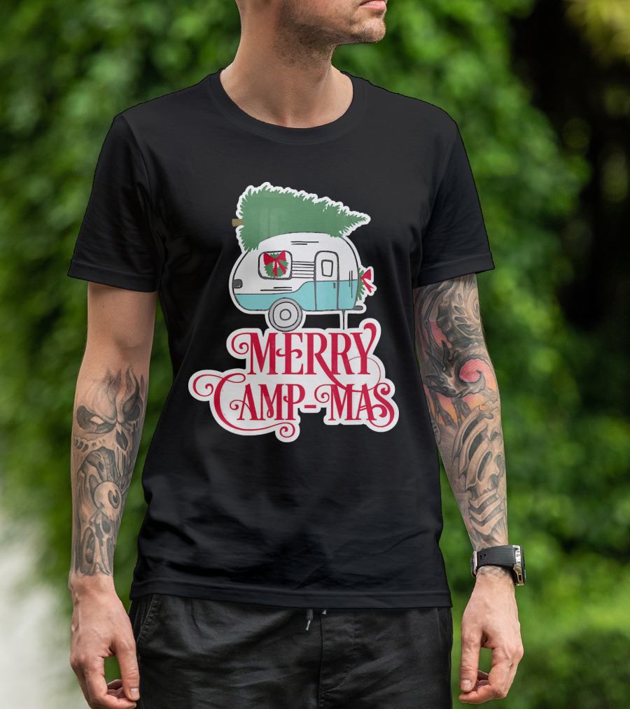 Merry Camp-Mas Christmas Vintage Camper T-Shirt