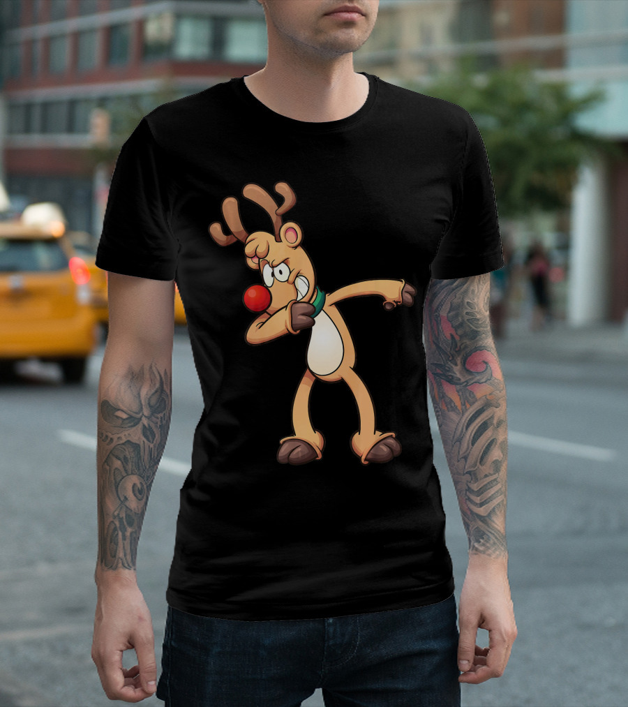 Rudolph Dabbing Reindeer Christmas Dance Antlers T-Shirt