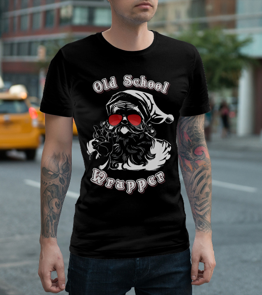 Old School Wrapper Santa with Sunglasses T-Shirt