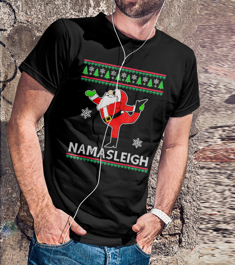Namasleigh Santa Yoga Christmas Holiday T-Shirt