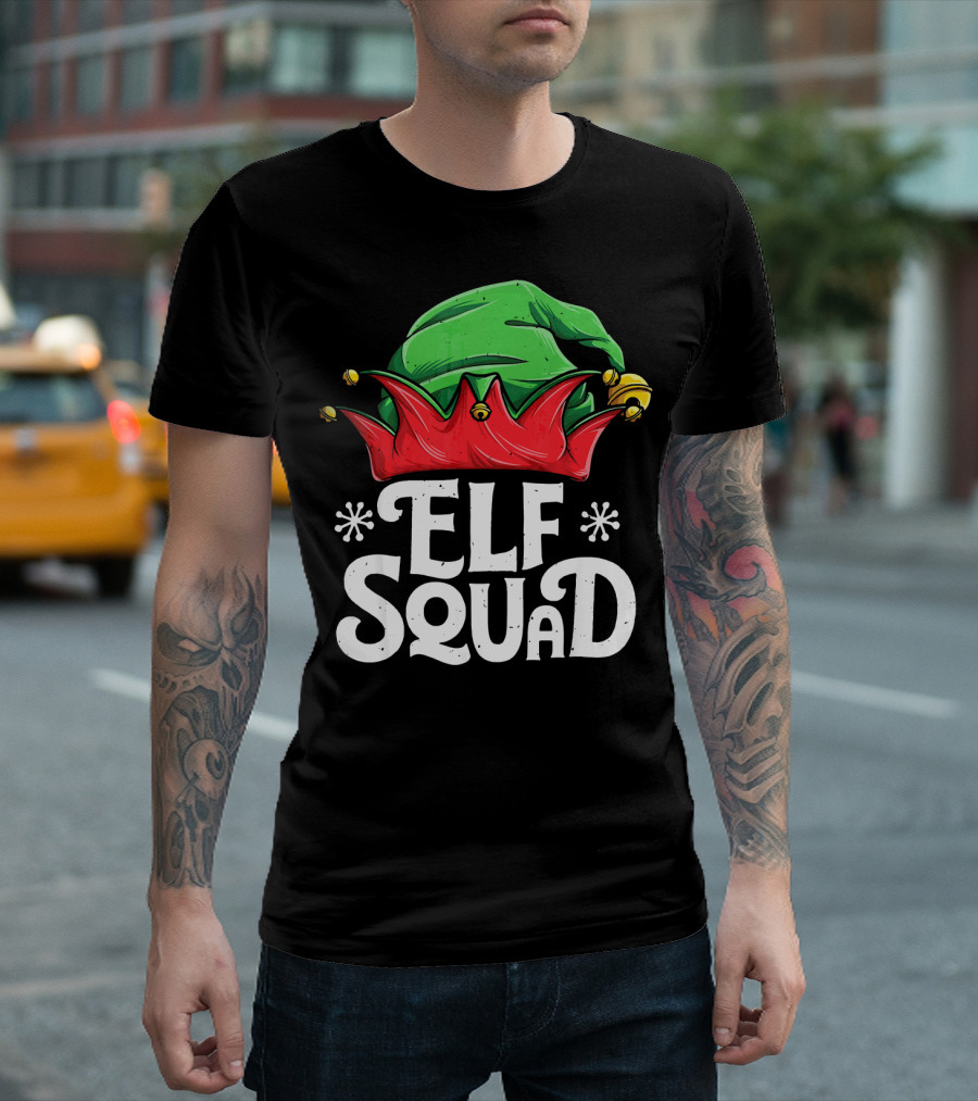 Elf Squad Christmas Elves Hat Festive Family T-Shirt