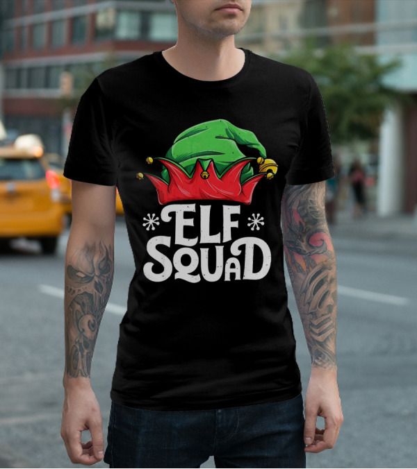 Elf Squad Christmas Elves Hat Festive Family T-Shirt