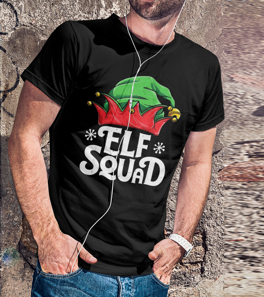 Elf Squad Christmas Elves Hat Festive Family T-Shirt