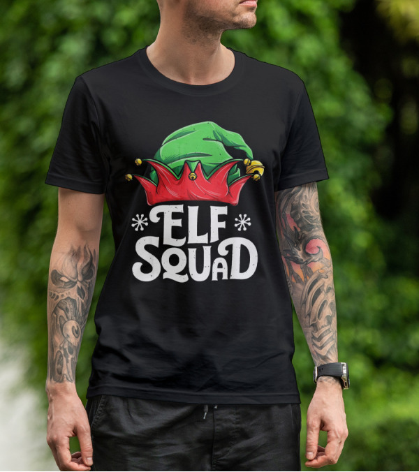 Elf Squad Christmas Elves Hat Festive Family T-Shirt