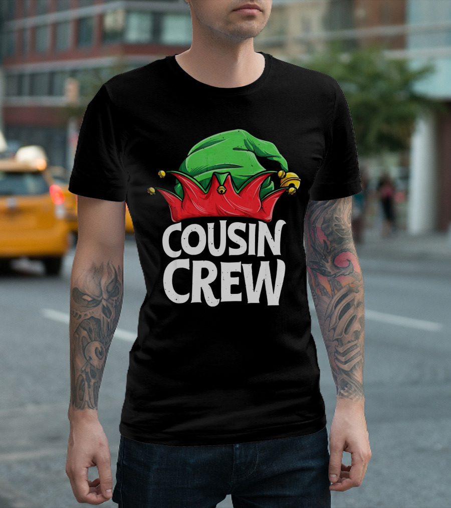 Cousin Crew Elf Christmas Jester Hat T-Shirt