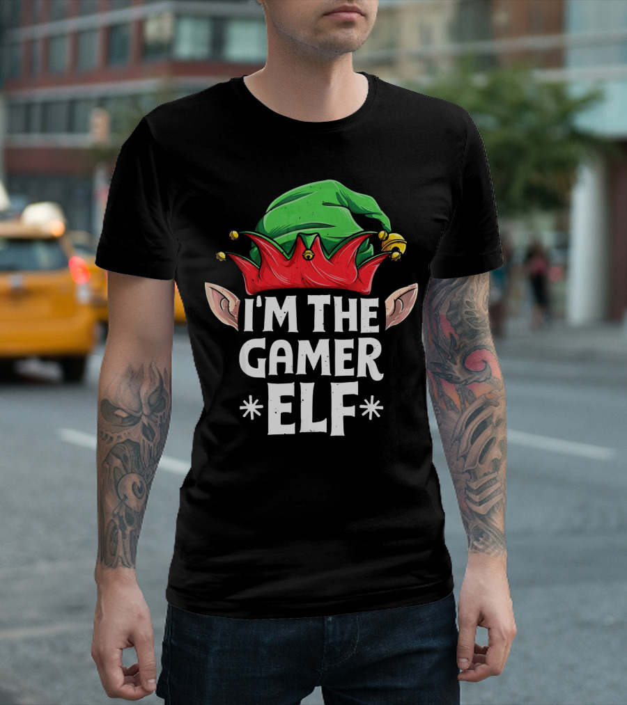 I'm The Gamer Elf Jingle Hat Festive Ears Holiday T-Shirt