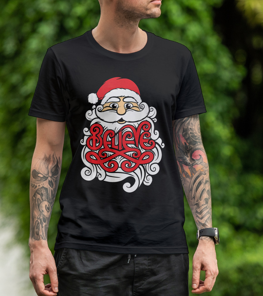 Believe Santa Christmas X Mas T-Shirt