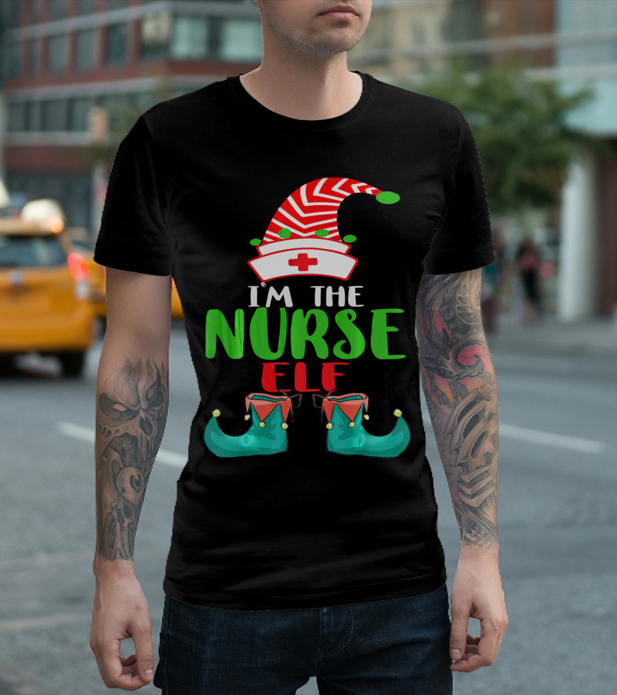 I'm the Nurse Elf Cute Christmas Elf Costume Xmas Idea T-Shirt