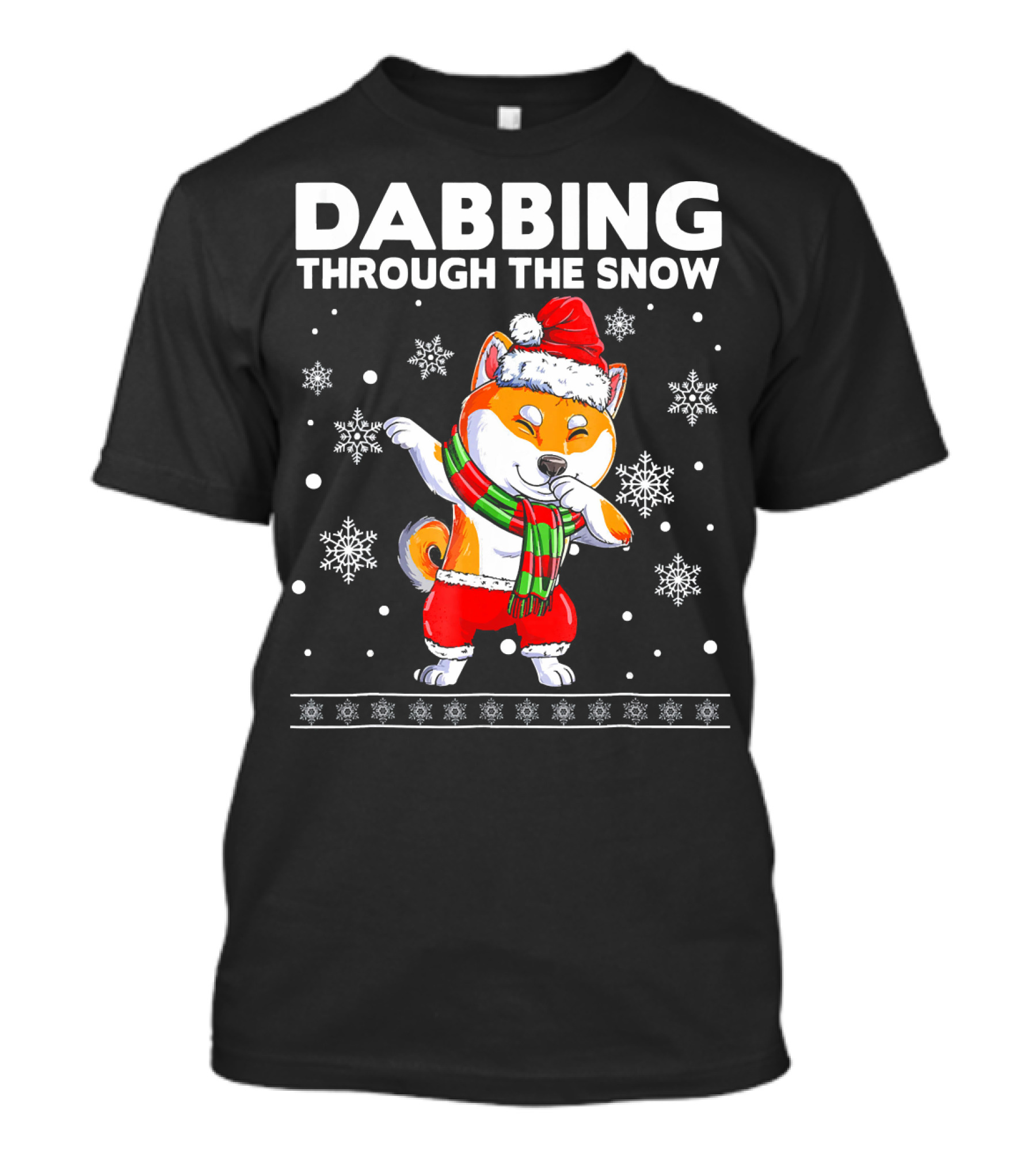 Dabbing Through The Snow Shiba Inu Santa T-Shirt