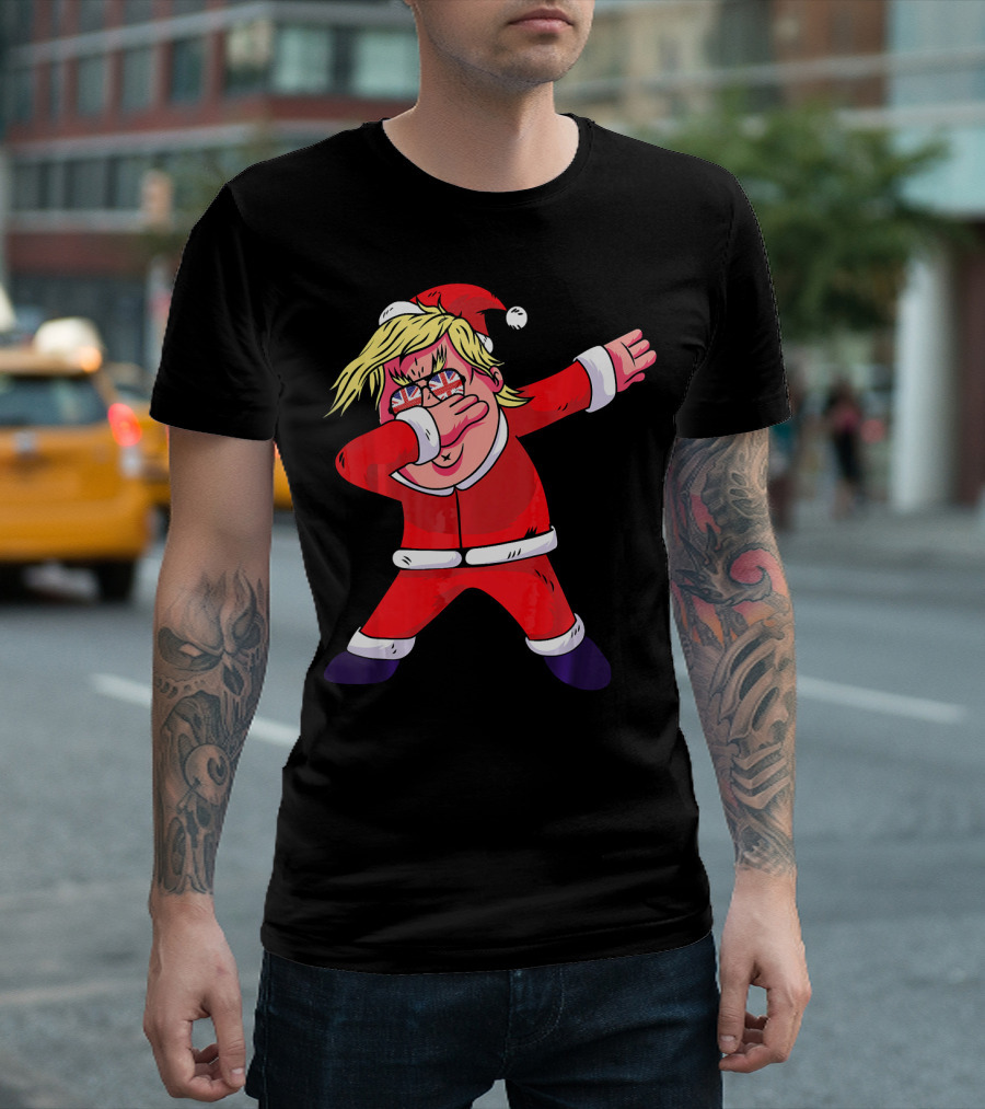 Dabbing Santa Claus with Sunglasses and Santa Hat T-Shirt