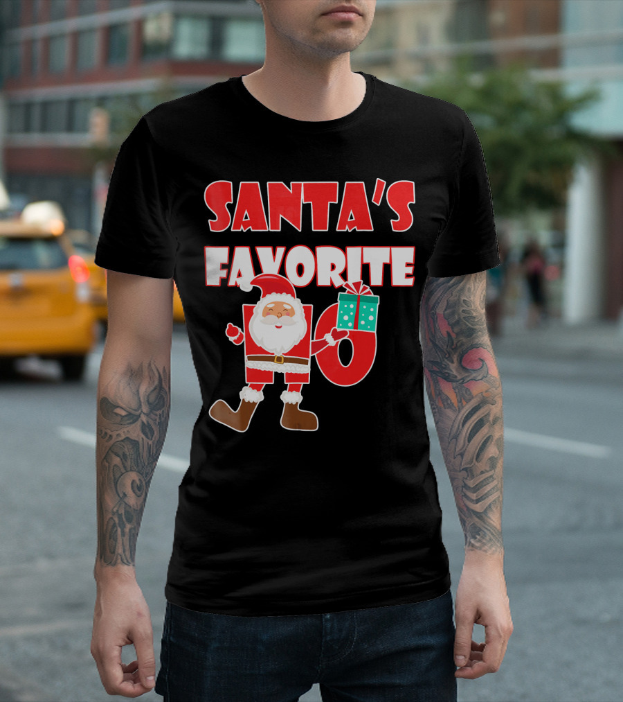 Santa's Favorite Ho Holiday Humor With Santa And Gifts T-Shirt