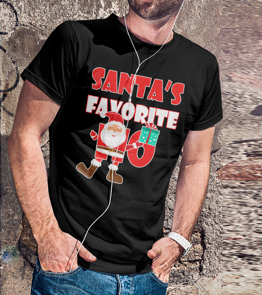 Santa's Favorite Ho Holiday Humor With Santa And Gifts T-Shirt