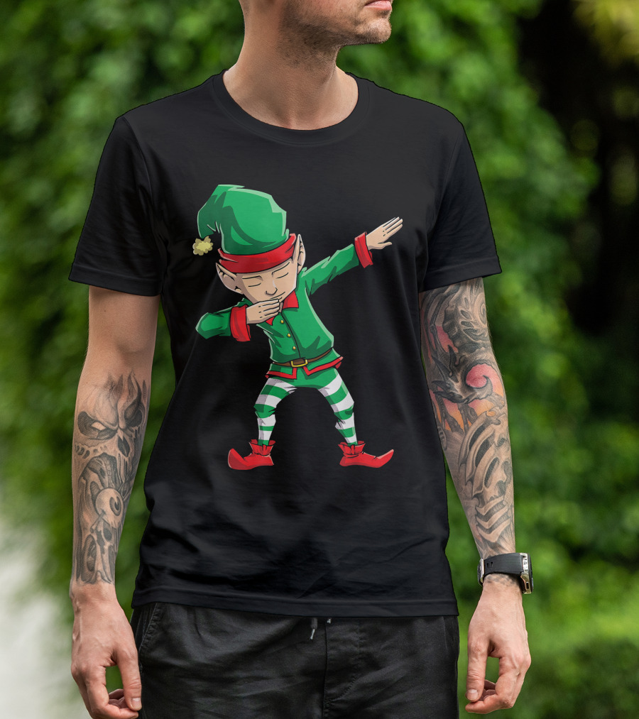 Christmas Dabbing Elf Squad Festive Dance Gesture T-Shirt