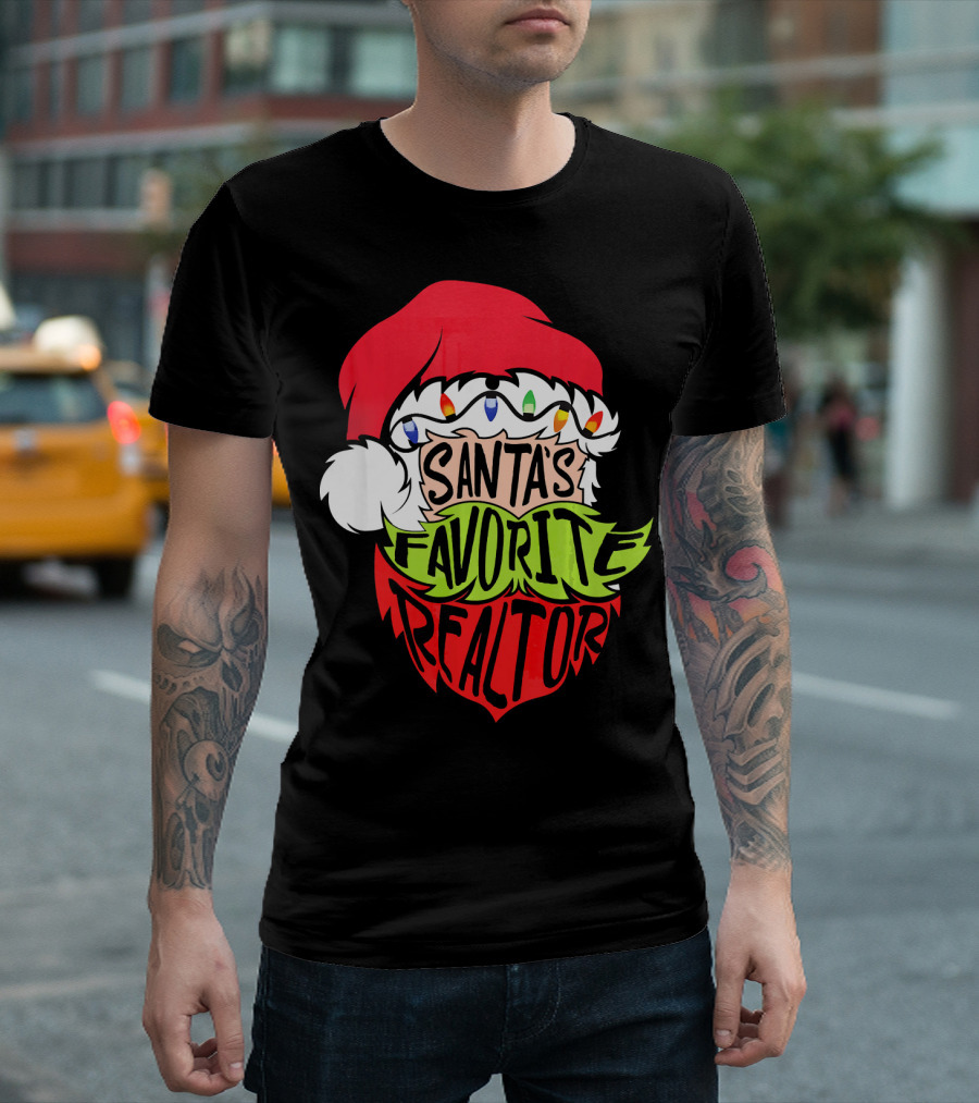 Santa's Favorite Realtor Christmas Santa T-Shirt