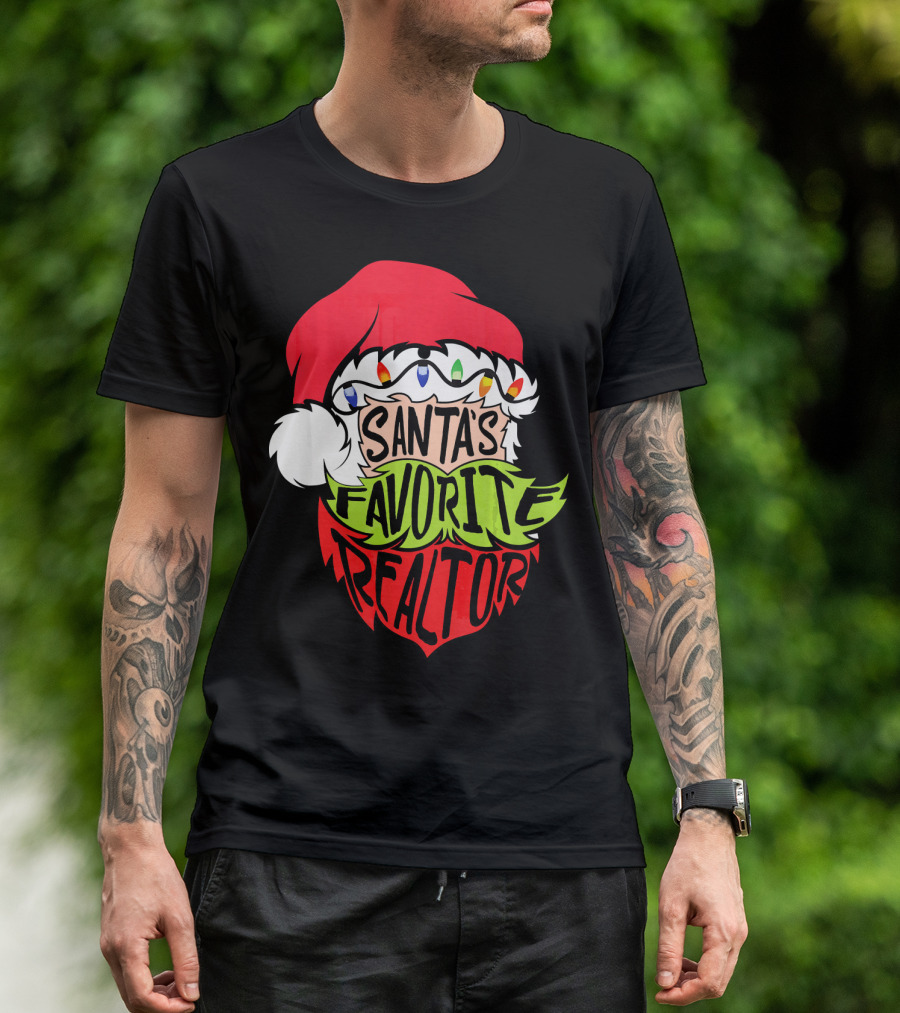 Santa's Favorite Realtor Christmas Santa T-Shirt