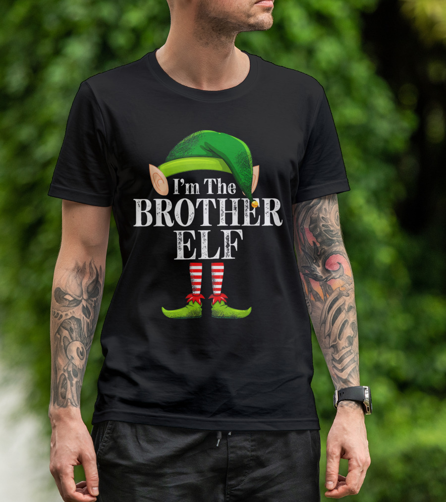 I'm The Brother Elf Matching Family Christmas Holiday Pajama T-Shirt