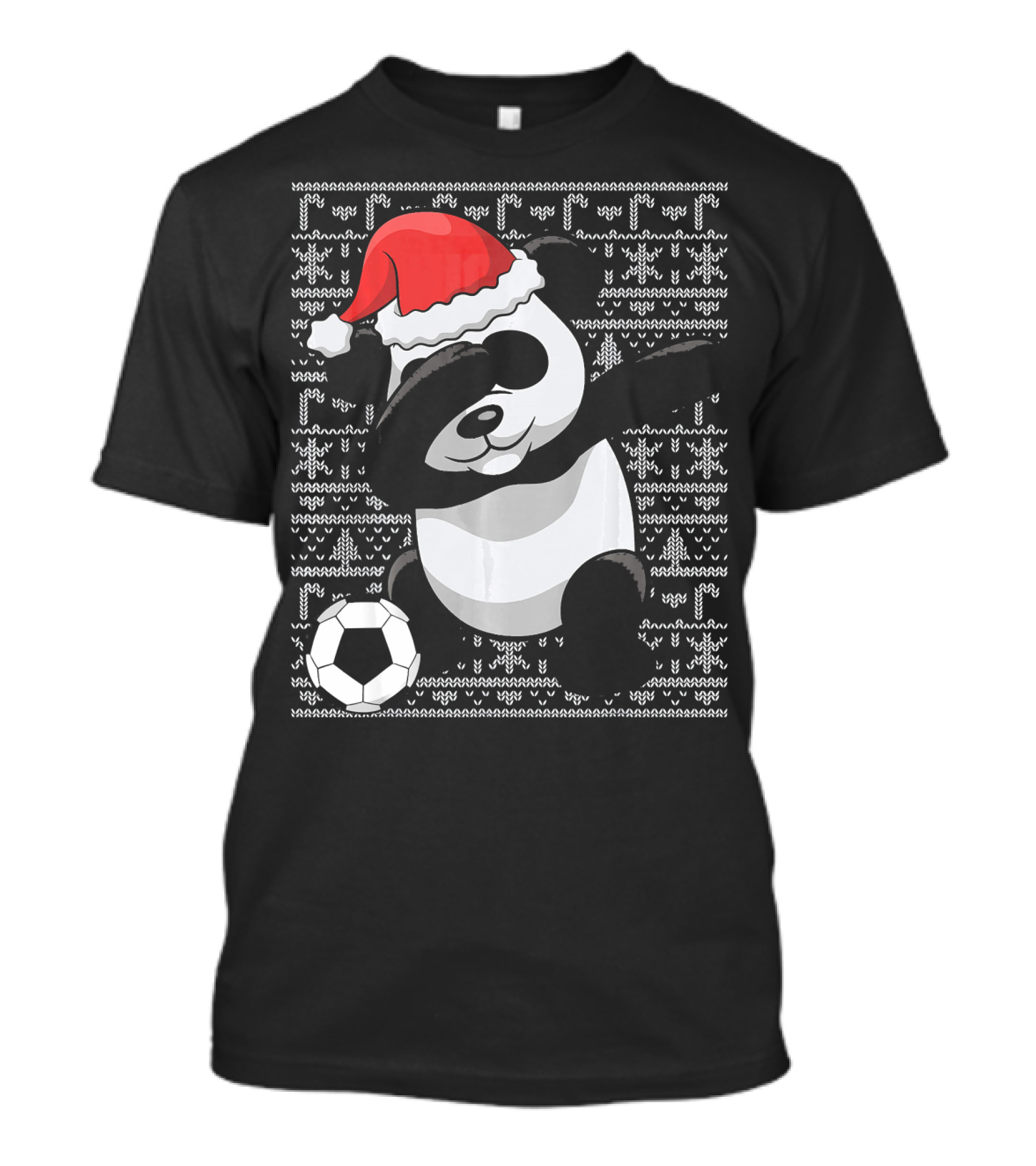 Christmas Dabbing Santa Panda Bear Soccer T-Shirt