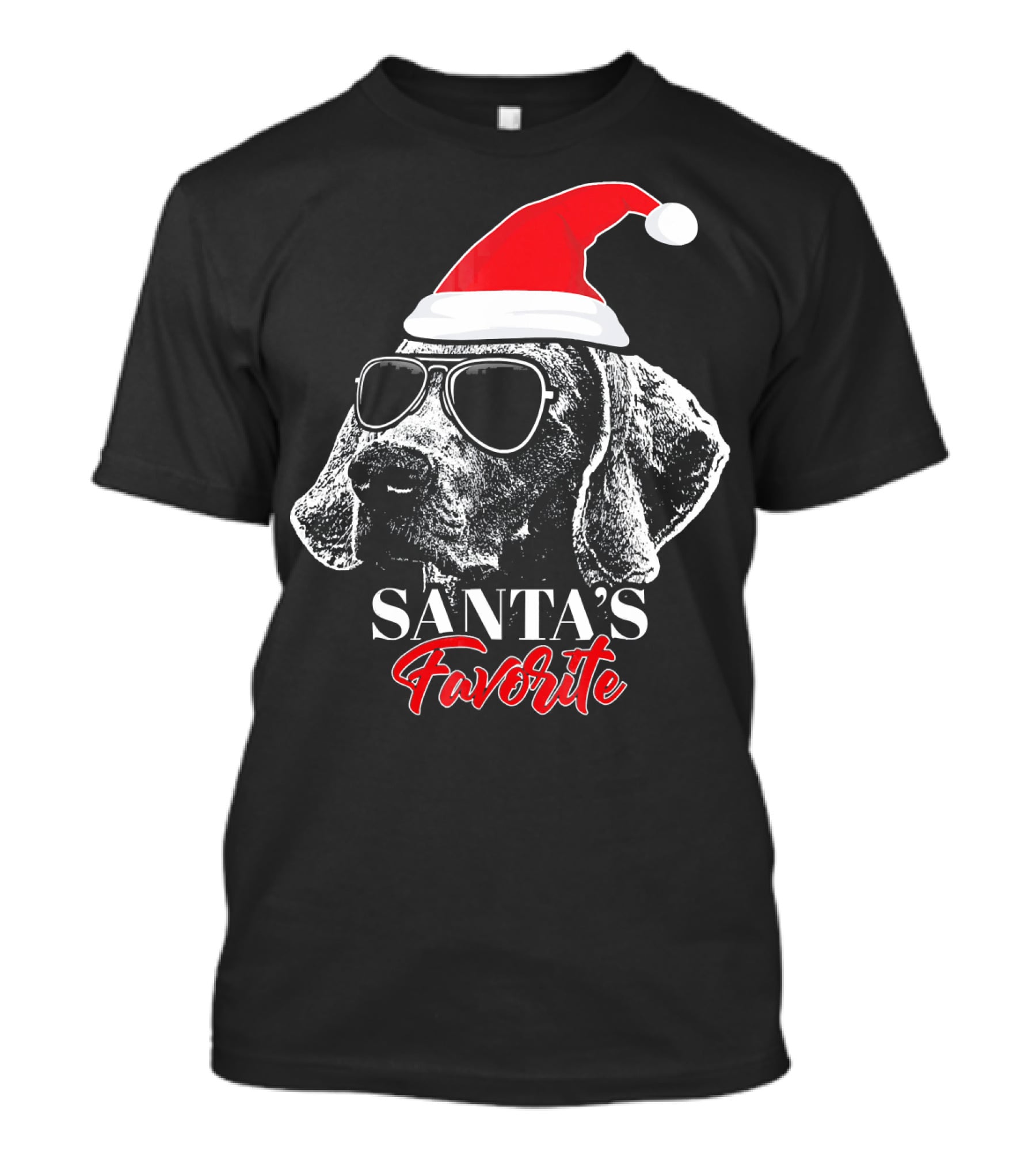 Santa's Favorite Weimaraner With Sunglasses T-Shirt