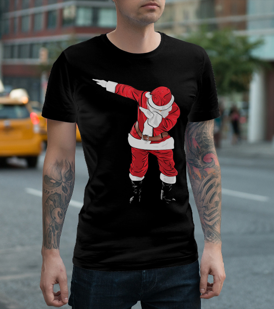 Christmas Dabbing Funny Santa In Classic Red Suit T-Shirt