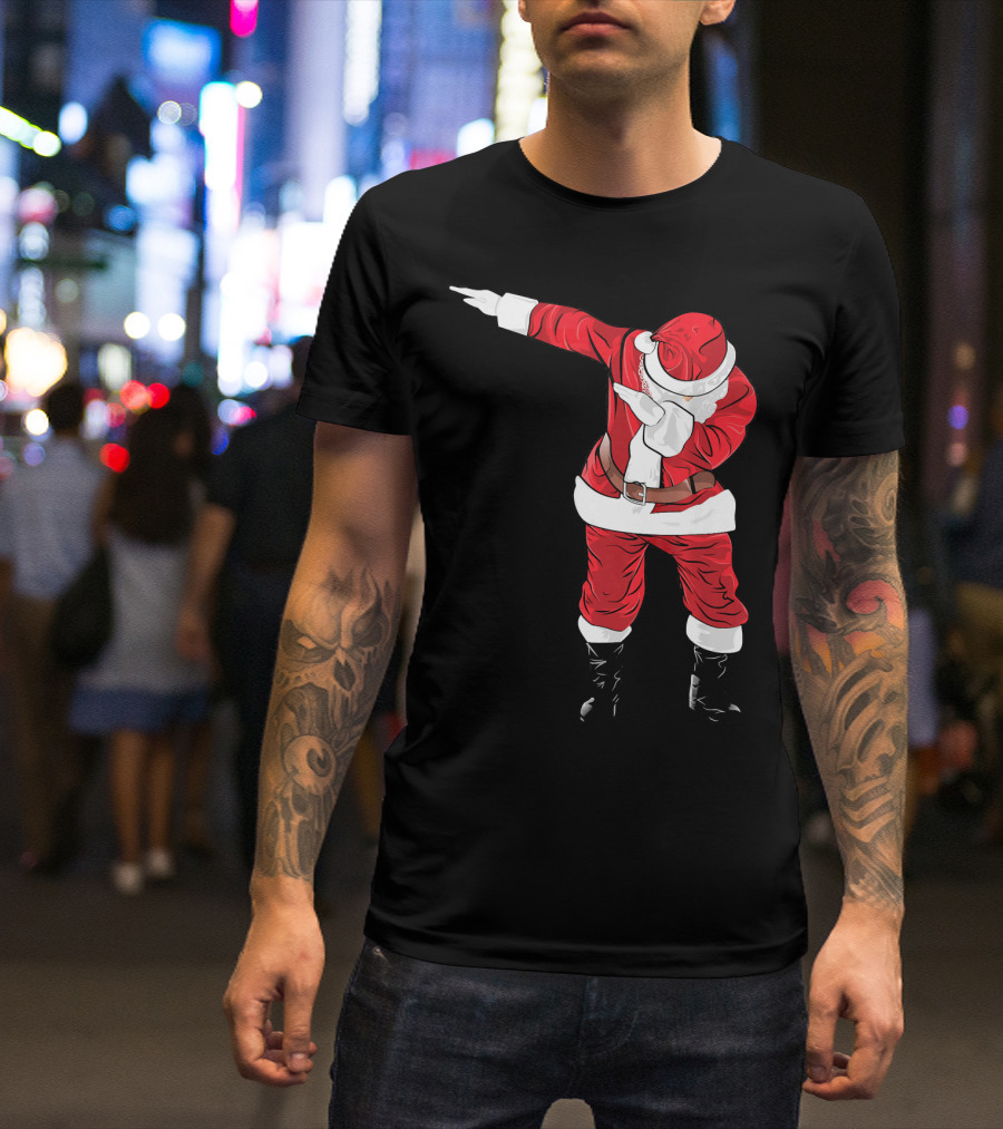 Christmas Dabbing Funny Santa In Classic Red Suit T-Shirt