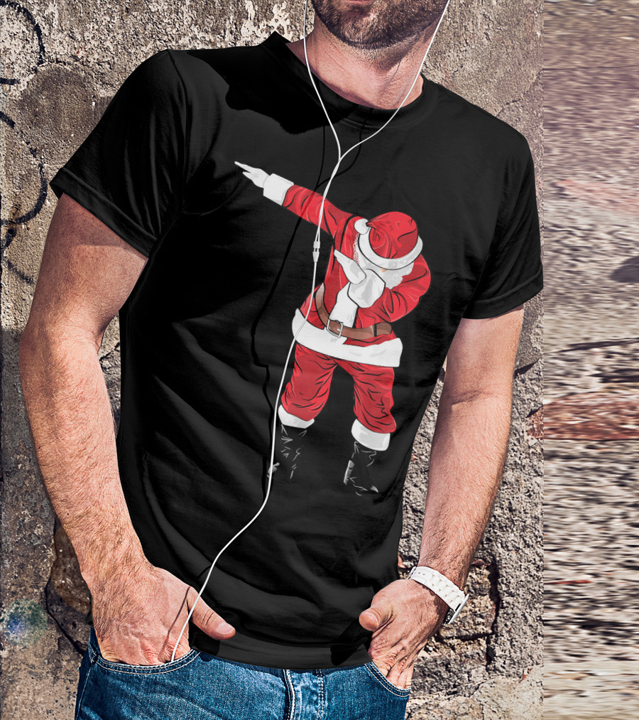 Christmas Dabbing Funny Santa In Classic Red Suit T-Shirt