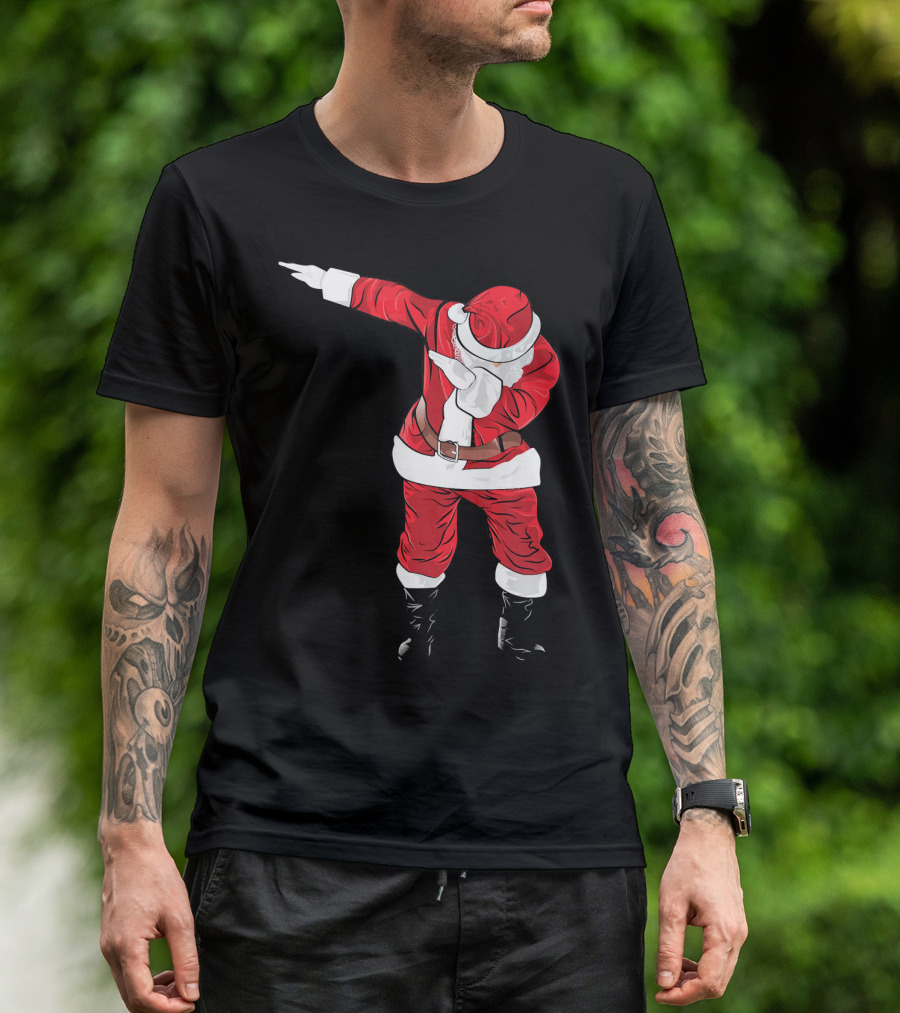 Christmas Dabbing Funny Santa In Classic Red Suit T-Shirt