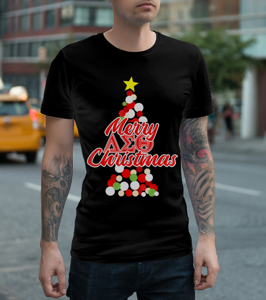 Merry Delta Sigma Theta Christmas Holiday Tree T-Shirt