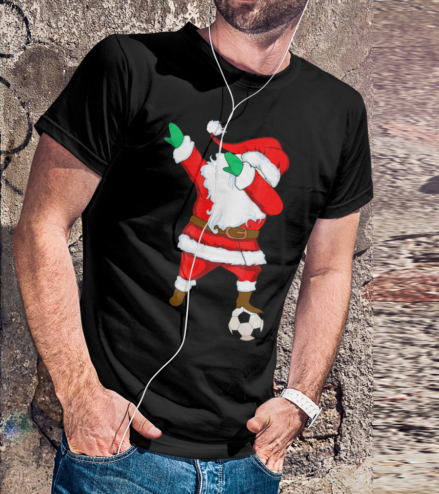 Santa Claus Dabbing With Soccer Ball T-Shirt