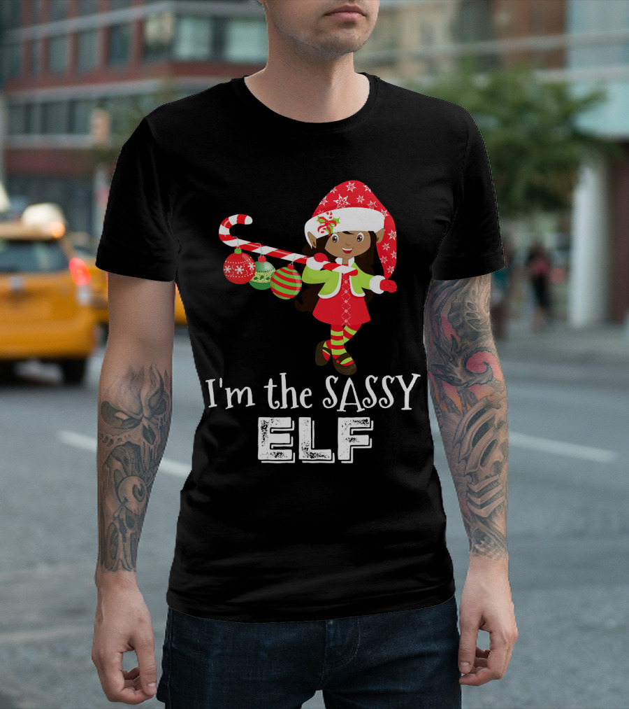I'm the Sassy Elf African American Girls Christmas T-Shirt