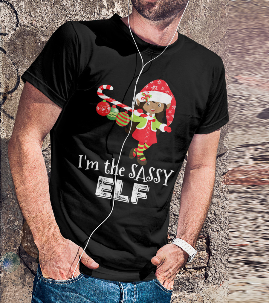 I'm The Sassy Elf African American Girls Christmas T-Shirt