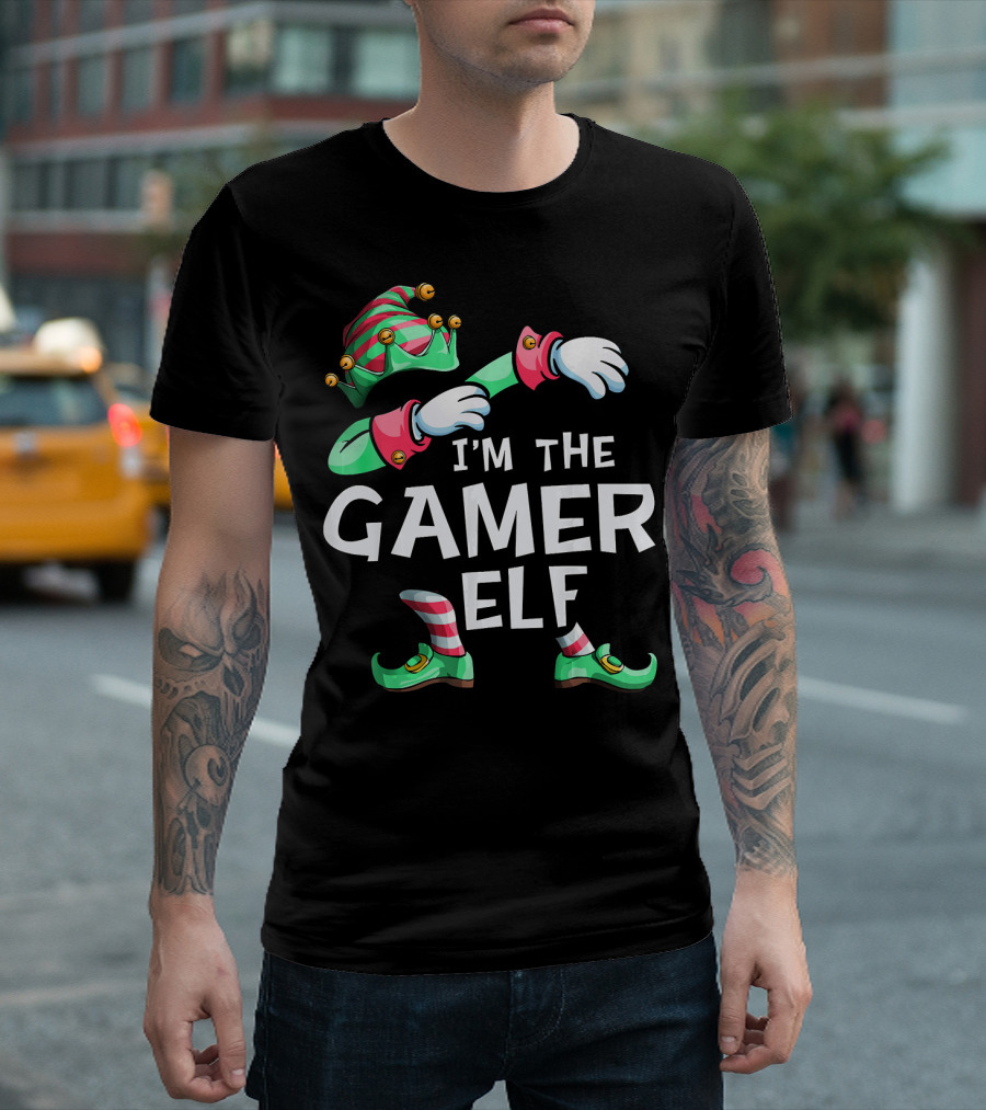I'm The Gamer Elf Dabbing Christmas Family T-Shirt