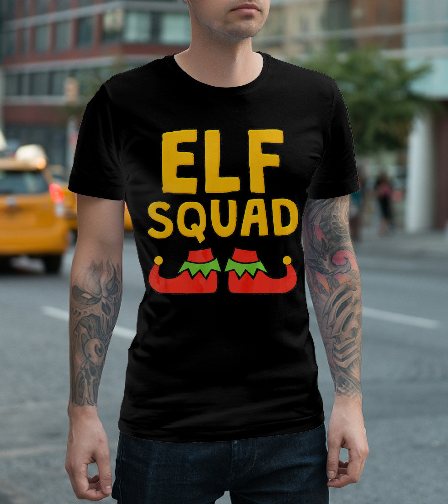 ELF SQUAD Fun Holiday Elf Shoes Festive T-Shirt