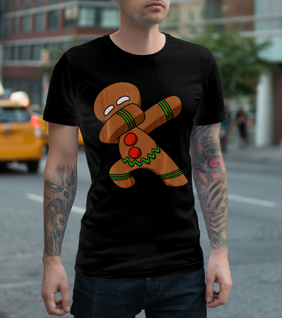 Dabbing Gingerbread Man Funny Christmas Cookie Dance T-Shirt
