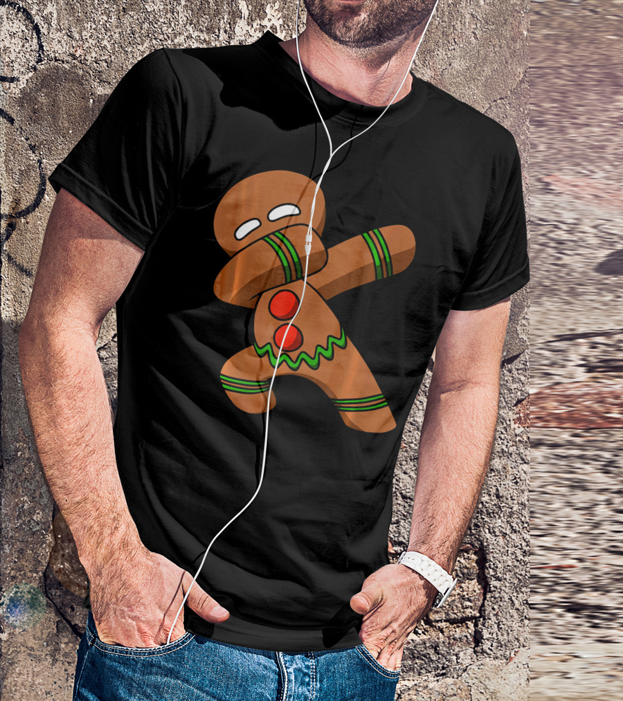 Dabbing Gingerbread Man Funny Christmas Cookie Dance T-Shirt