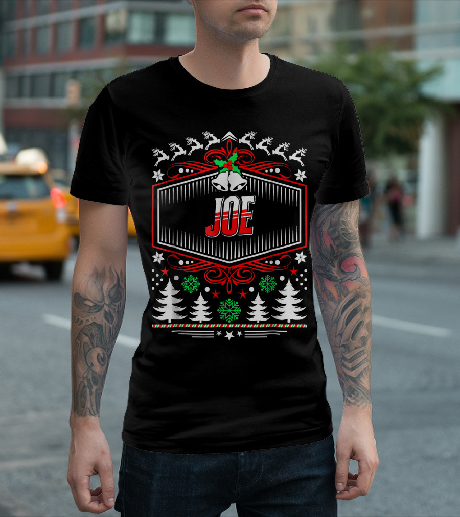 JOE Reindeer Snowflakes Christmas Trees Holiday T-Shirt
