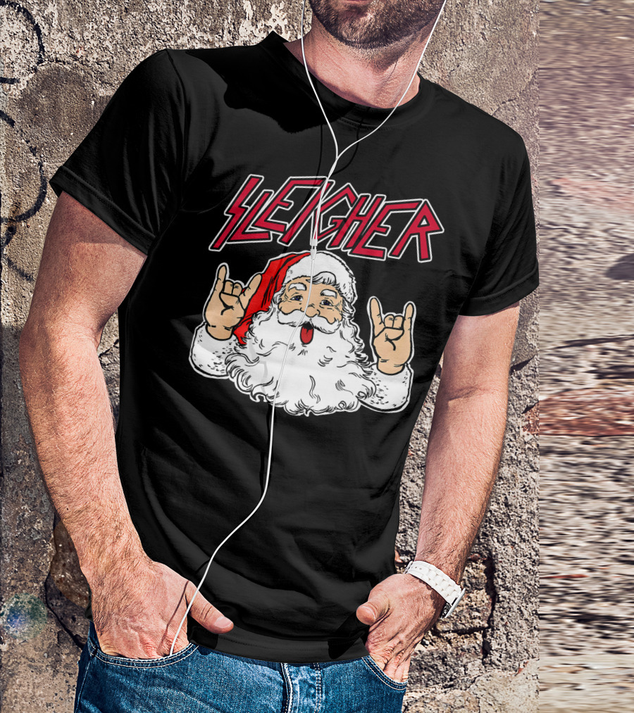Santa Sleigher Funny Slayer Hail Santa T-Shirt