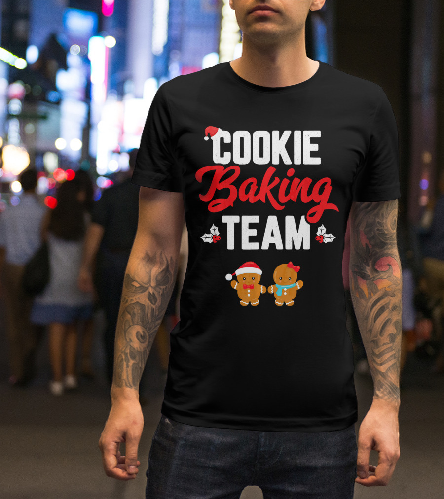 Cookie Baking Team Matching Family Christmas Gingerbread Holiday T-Shirt