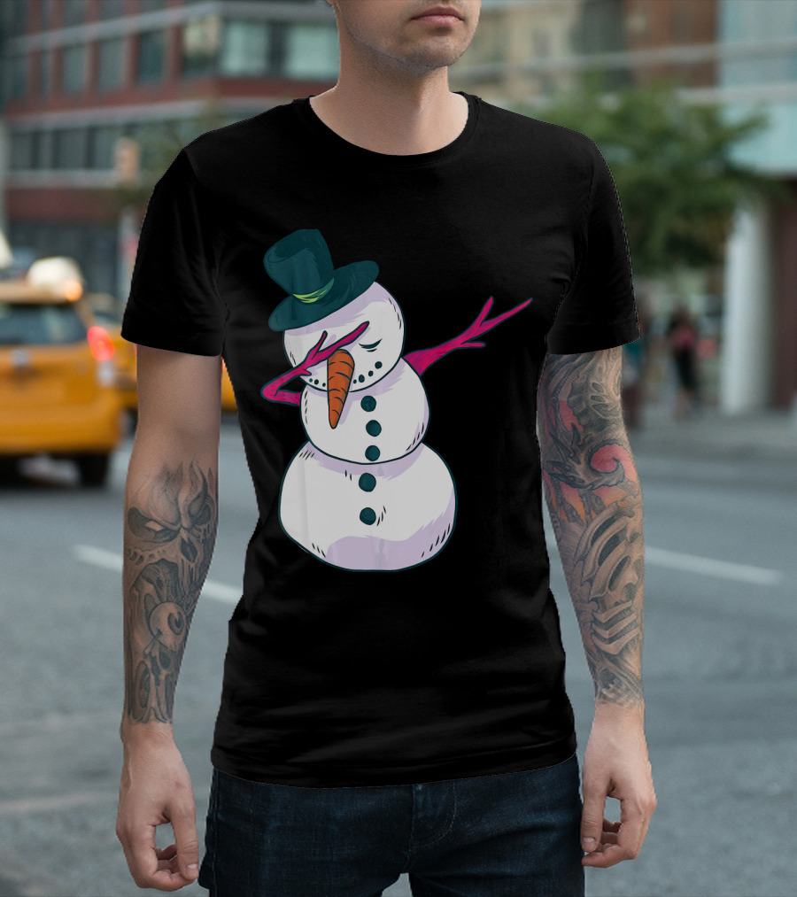 Christmas Snowman Dabbing Festive Dance Move T-Shirt