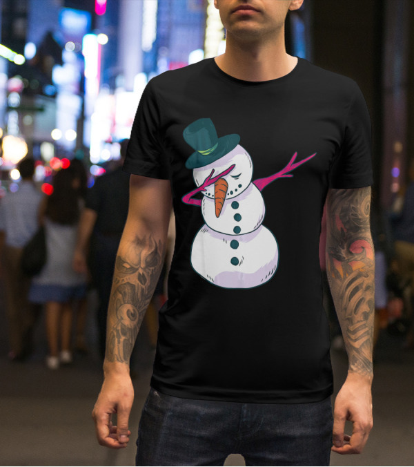 Christmas Snowman Dabbing Festive Dance Move T-Shirt