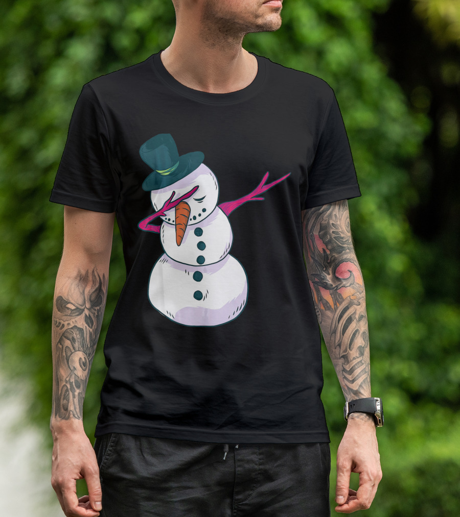 Christmas Snowman Dabbing Festive Dance Move T-Shirt