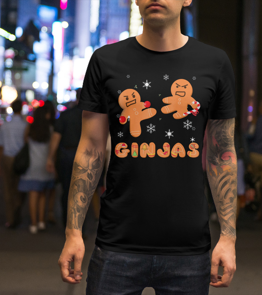 Ginjas Gingerbread Ninjas Holiday Fun T-Shirt