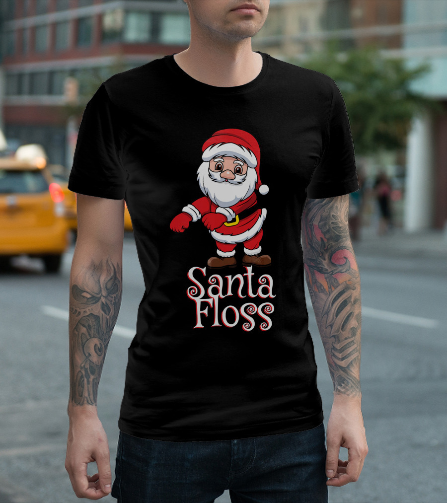 Santa Floss Christmas Hand Drawn Santa⟩ T-Shirt