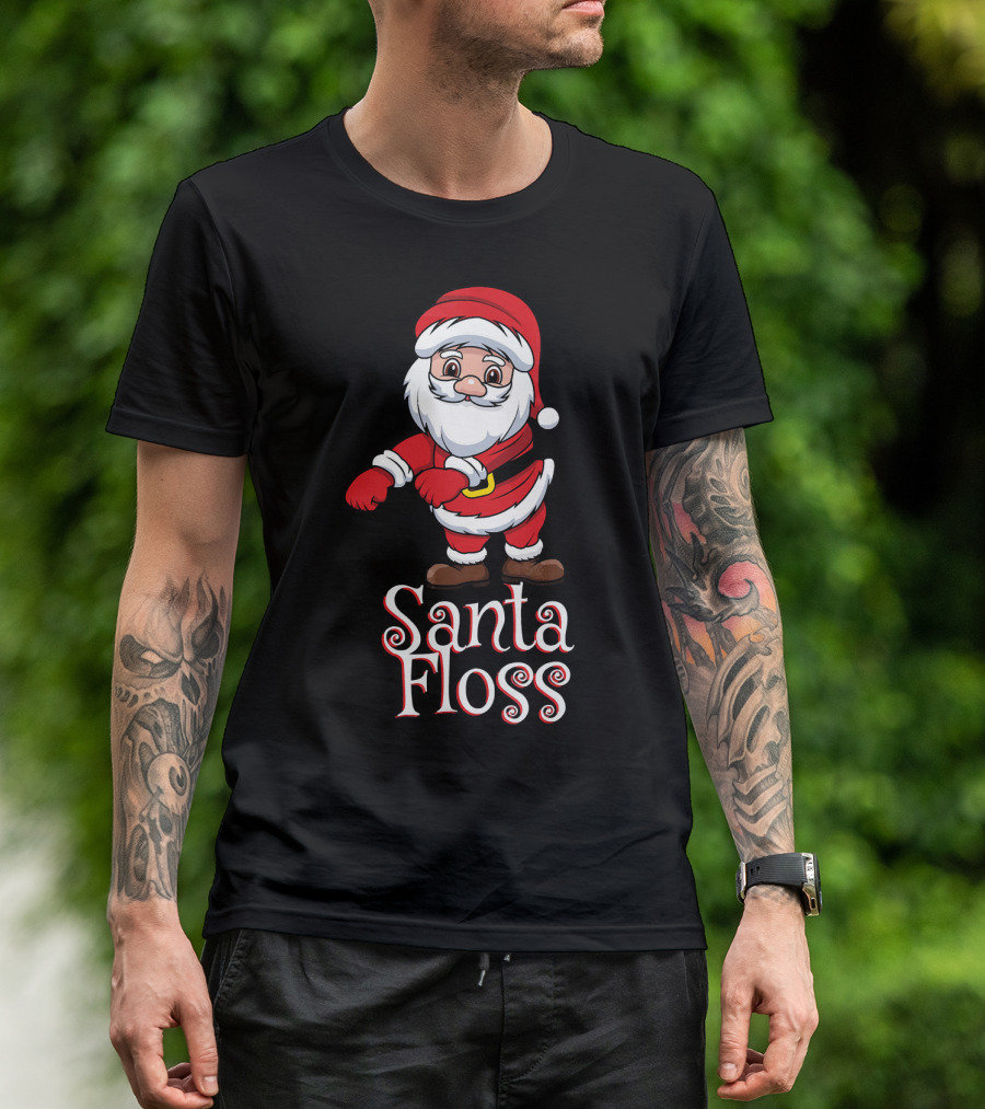 Santa Floss Christmas Hand Drawn Santa⟩ T-Shirt