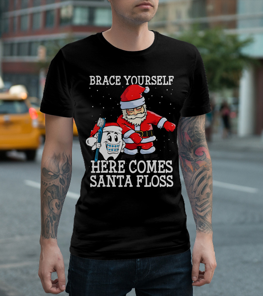 Brace Yourself Here Comes Santa Floss T-Shirt