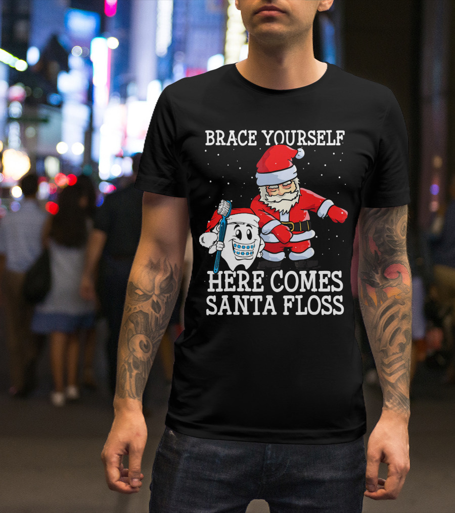 Brace Yourself Here Comes Santa Floss T-Shirt