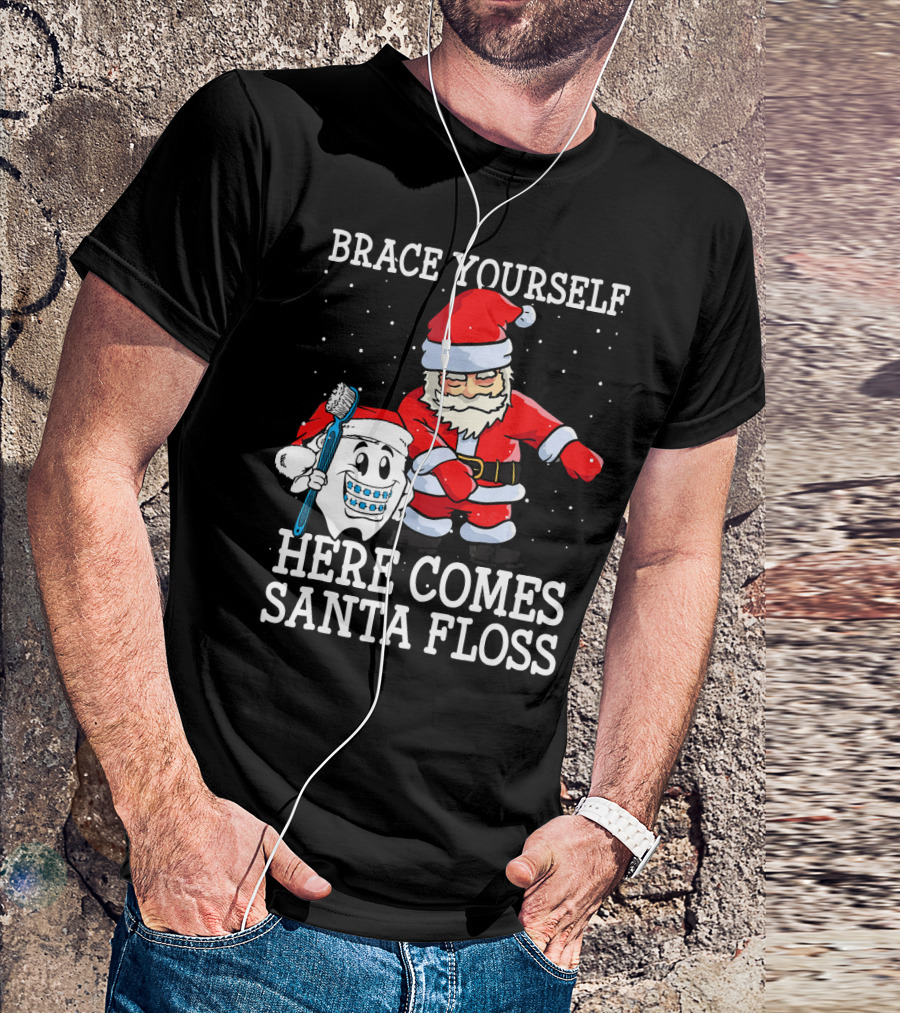 Brace Yourself Here Comes Santa Floss T-Shirt